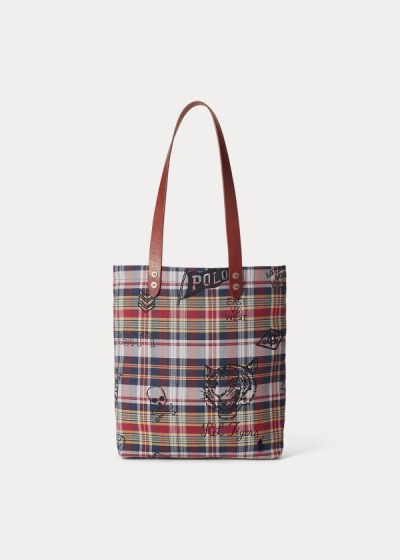 Men's Polo Ralph Lauren Cotton Madras Tote Bags | 140823VGX